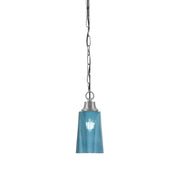 Toltec Chain 4.5in 1-Light Pendant | Industrial Graphite Steel and Blue Gradient Glass | Kitchen Island & Dining Room | 4.5 x 4.5 x 9.5 in | Model 31-GP-265