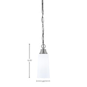 Toltec Chain 5.25in 1-Light Pendant | Industrial Graphite Steel and White Opal Glass | Kitchen Island & Dining Room | 5.25 x 5.25 x 12.75 in | Model 31-GP-291