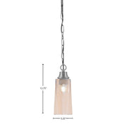 Toltec Chain 5.25in 1-Light Pendant | Industrial Graphite Steel and Amber Gradient Glass | Kitchen Island & Dining Room | 5.25 x 5.25 x 12.75 in | Model 31-GP-293