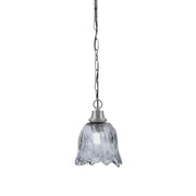 Toltec Chain 7in 1-Light Pendant | Industrial Graphite Steel and Smoke Lava Glass | Kitchen Island & Dining Room | 7 x 9.5 in | Model 31-GP-4232