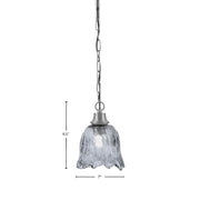 Toltec Chain 7in 1-Light Pendant | Industrial Graphite Steel and Smoke Lava Glass | Kitchen Island & Dining Room | 7 x 9.5 in | Model 31-GP-4232