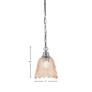 Toltec Chain 7in 1-Light Pendant | Industrial Graphite Steel and Amber Lava Glass | Kitchen Island & Dining Room | 7 x 9.5 in | Model 31-GP-4233