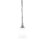 Toltec Chain 5.25in 1-Light Pendant | Modern Graphite Steel and White Opal Glass | Kitchen Island & Dining Room | 5.25 x 8.75 in | Model 31-GP-5031