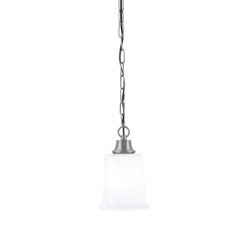 Toltec Chain 5.25in 1-Light Pendant | Modern Graphite Steel and White Opal Glass | Kitchen Island & Dining Room | 5.25 x 8.75 in | Model 31-GP-5031