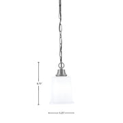 Toltec Chain 5.25in 1-Light Pendant | Modern Graphite Steel and White Opal Glass | Kitchen Island & Dining Room | 5.25 x 8.75 in | Model 31-GP-5031