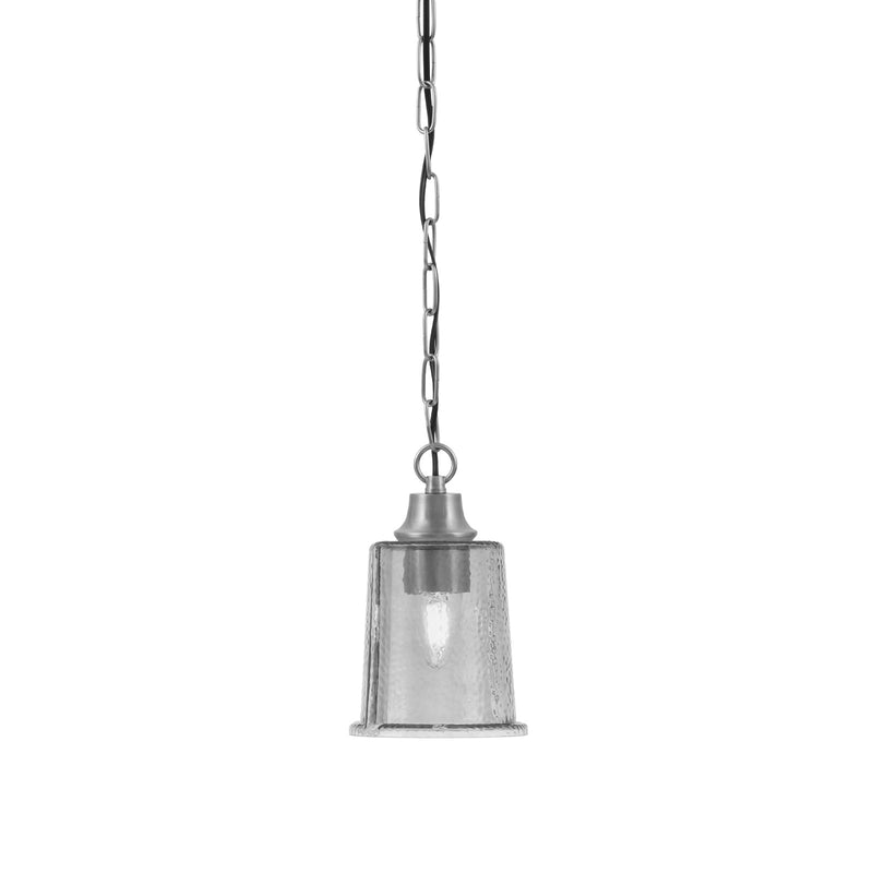 Toltec Chain Collection 5.25in 1-Light Pendant | Industrial Graphite Steel and Smoke Bubble Glass | Kitchen Island & Dining Room | Model 31-GP-5032