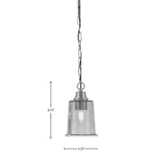 Toltec Chain Collection 5.25in 1-Light Pendant | Industrial Graphite Steel and Smoke Bubble Glass | Kitchen Island & Dining Room | Model 31-GP-5032