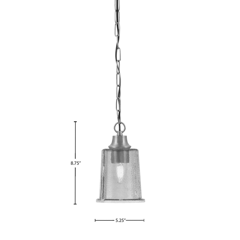 Toltec Chain Collection 5.25in 1-Light Pendant | Industrial Graphite Steel and Smoke Bubble Glass | Kitchen Island & Dining Room | Model 31-GP-5032