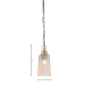 Toltec Chain 4.5in 1-Light Pendant | New Age Brass Steel and Amber Gradient Glass | Kitchen Island & Dining Room | 4.5 x 4.5 x 9.5 in | Model 31-NAB-263