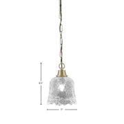 Toltec Chain 7in 1-Light Pendant | New Age Brass Steel and Clear Lava Glass | Kitchen Island & Dining Room | 7 x 9.5 in | Model 31-NAB-4230