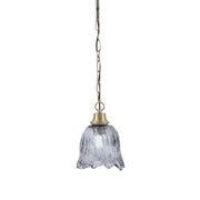Toltec Chain 7in 1-Light Pendant | New Age Brass Steel and Smoke Lava Glass | Kitchen Island & Dining Room | 7 x 9.5 in | Model 31-NAB-4232