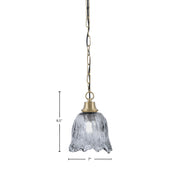 Toltec Chain 7in 1-Light Pendant | New Age Brass Steel and Smoke Lava Glass | Kitchen Island & Dining Room | 7 x 9.5 in | Model 31-NAB-4232