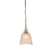 Toltec Chain 7in 1-Light Pendant | New Age Brass Steel and Amber Lava Glass | Kitchen Island & Dining Room | 7 x 9.5 in | Model 31-NAB-4233