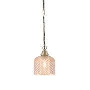 Toltec Chain 6.5in 1-Light Pendant | New Age Brass and Amber Textured Glass | Kitchen Island & Dining Room | 6.5 x 6.5 x 8.5 in | Model 31-NAB-4613