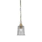 Toltec Chain 5.25in 1-Light Pendant | New Age Brass and Smoke Bubble Glass | Kitchen Island & Dining Room | 5.25 x 5.25 x 8.75 in | Model 31-NAB-5032