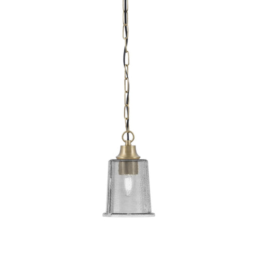 Toltec Chain 5.25in 1-Light Pendant | New Age Brass and Smoke Bubble Glass | Kitchen Island & Dining Room | 5.25 x 5.25 x 8.75 in | Model 31-NAB-5032