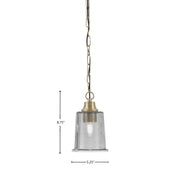 Toltec Chain 5.25in 1-Light Pendant | New Age Brass and Smoke Bubble Glass | Kitchen Island & Dining Room | 5.25 x 5.25 x 8.75 in | Model 31-NAB-5032