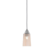 Toltec Cord Hung 1-Light Pendant | Graphite Steel and Amber Gradient Glass | Kitchen Island & Dining Room | 4.5 x 4.5 x 8.75 in | Model 32-GP-263
