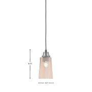 Toltec Cord Hung 1-Light Pendant | Graphite Steel and Amber Gradient Glass | Kitchen Island & Dining Room | 4.5 x 4.5 x 8.75 in | Model 32-GP-263
