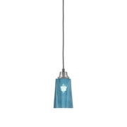 Toltec Cord 4.5in 1-Light Pendant | Graphite Steel and Blue Gradient Glass | Kitchen Island & Dining Room | 4.5 x 4.5 x 8.75 in | Model 32-GP-265