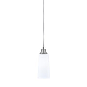 Toltec Cord 5in 1-Light Pendant | Graphite Steel and White Opal Glass | Kitchen Island & Dining Room | 5 x 5 x 12 in | Model 32-GP-291