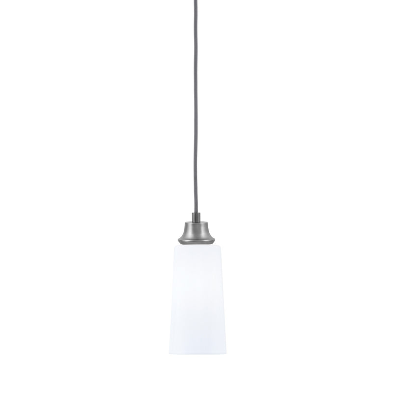Toltec Cord 5in 1-Light Pendant | Graphite Steel and White Opal Glass | Kitchen Island & Dining Room | 5 x 5 x 12 in | Model 32-GP-291