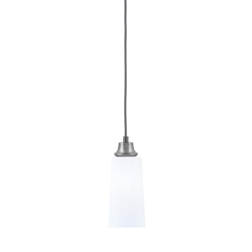 Toltec Cord 5in 1-Light Pendant | Graphite Steel and White Opal Glass | Kitchen Island & Dining Room | 5 x 5 x 12 in | Model 32-GP-291