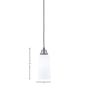 Toltec Cord 5in 1-Light Pendant | Graphite Steel and White Opal Glass | Kitchen Island & Dining Room | 5 x 5 x 12 in | Model 32-GP-291