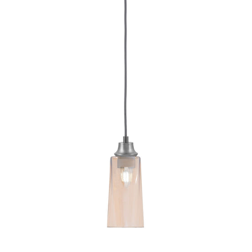 Toltec Cord 5in 1-Light Pendant | Graphite Steel and Amber Gradient Glass | Kitchen Island & Dining Room | 5 x 5 x 12 in | Model 32-GP-293