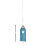 Toltec Cord 5in 1-Light Pendant | Industrial Graphite Steel and Blue Gradient Glass | Kitchen Island & Dining Room | 5 x 12 in | Model 32-GP-295