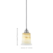 Toltec Cord 5in 1-Light Pendant | Industrial Graphite Steel and Natural Stone Glass | Kitchen Island & Dining Room | 5 x 8 in | Model 32-GP-4128