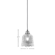 Toltec Cord 7in 1-Light Pendant | Industrial Graphite Steel and Clear Lava Glass | Kitchen Island & Dining Room | 7 x 8.75 in | Model 32-GP-4230