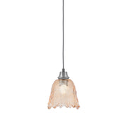 Toltec Cord 7in 1-Light Pendant | Graphite Steel and Amber Lava Glass | Kitchen Island & Dining Room | 7 x 8.75 in | Model 32-GP-4233