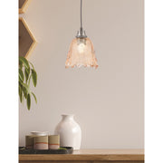 Toltec Cord 7in 1-Light Pendant | Graphite Steel and Amber Lava Glass | Kitchen Island & Dining Room | 7 x 8.75 in | Model 32-GP-4233