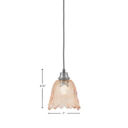 Toltec Cord 7in 1-Light Pendant | Graphite Steel and Amber Lava Glass | Kitchen Island & Dining Room | 7 x 8.75 in | Model 32-GP-4233