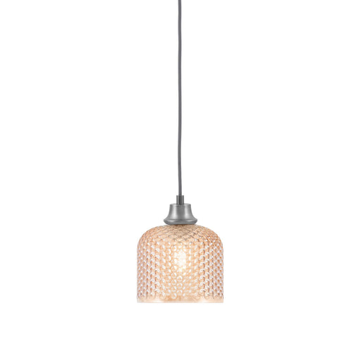 Toltec Cord 6in 1-Light Pendant | Graphite Steel and Amber Textured Glass | Kitchen Island & Accent | 6 x 7.5 in | Model 32-GP-4613