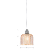 Toltec Cord 6in 1-Light Pendant | Graphite Steel and Amber Textured Glass | Kitchen Island & Accent | 6 x 7.5 in | Model 32-GP-4613
