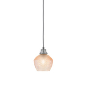 Toltec Cord 6in 1-Light Pendant | Graphite Steel and Amber Textured Glass | Kitchen Island & Dining Room | 6 x 7.5 in | Model 32-GP-4623