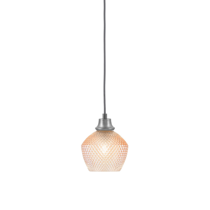 Toltec Cord 6in 1-Light Pendant | Graphite Steel and Amber Textured Glass | Kitchen Island & Dining Room | 6 x 7.5 in | Model 32-GP-4623