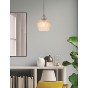 Toltec Cord 6in 1-Light Pendant | Graphite Steel and Amber Textured Glass | Kitchen Island & Dining Room | 6 x 7.5 in | Model 32-GP-4623