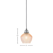 Toltec Cord 6in 1-Light Pendant | Graphite Steel and Amber Textured Glass | Kitchen Island & Dining Room | 6 x 7.5 in | Model 32-GP-4623