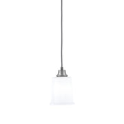 Toltec Cord 5.25in 1-Light Pendant | Minimalist Graphite Steel and White Opal Glass | Kitchen Island & Dining Room | 5.25 x 5.25 x 8 in | Model 32-GP-5031