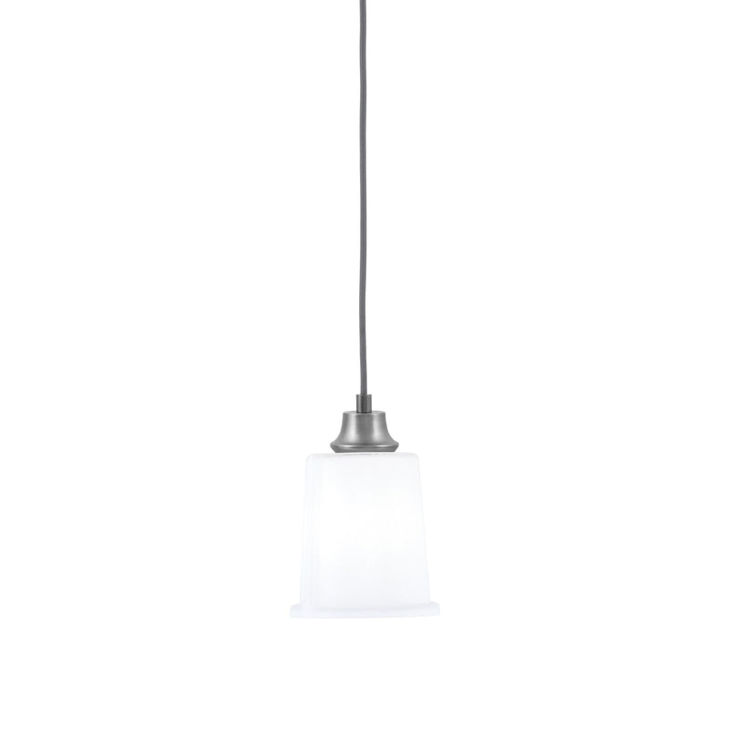 Toltec Cord 5.25in 1-Light Pendant | Minimalist Graphite Steel and White Opal Glass | Kitchen Island & Dining Room | 5.25 x 5.25 x 8 in | Model 32-GP-5031