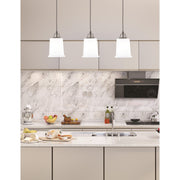 Toltec Cord 5.25in 1-Light Pendant | Minimalist Graphite Steel and White Opal Glass | Kitchen Island & Dining Room | 5.25 x 5.25 x 8 in | Model 32-GP-5031
