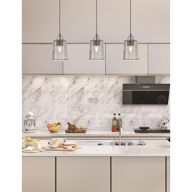 Toltec Cord 5.25in 1-Light Pendant | Modern Graphite Steel and Smoke Bubble Glass | Kitchen Island & Bar | 5.25 x 5.25 x 8 in | Model 32-GP-5032