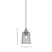 Toltec Cord 5.25in 1-Light Pendant | Modern Graphite Steel and Smoke Bubble Glass | Kitchen Island & Bar | 5.25 x 5.25 x 8 in | Model 32-GP-5032