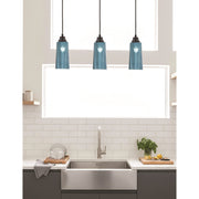 Toltec Cord 5in 1-Light Pendant | Modern Matte Black Steel and Blue Gradient Glass | Kitchen Island & Dining Room | 5 x 12 in | Model 32-MB-295