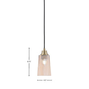 Toltec Cord 4.5in 1-Light Pendant | New Age Brass Steel and Amber Gradient Glass | Kitchen Island & Dining Room | 4.5 x 4.5 x 8.75 in | Model 32-NAB-263