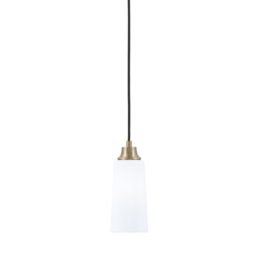 Toltec Cord 5in 1-Light Pendant | New Age Brass Steel and White Opal Glass | Kitchen Island & Dining Room | 5 x 5 x 12 in | Model 32-NAB-291