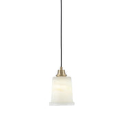 Toltec Cord 5in 1-Light Pendant | New Age Brass Steel and Natural Stone Glass | Kitchen Island & Dining Room | 5 x 7.5 in | Model 32-NAB-4128